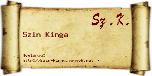 Szin Kinga névjegykártya
